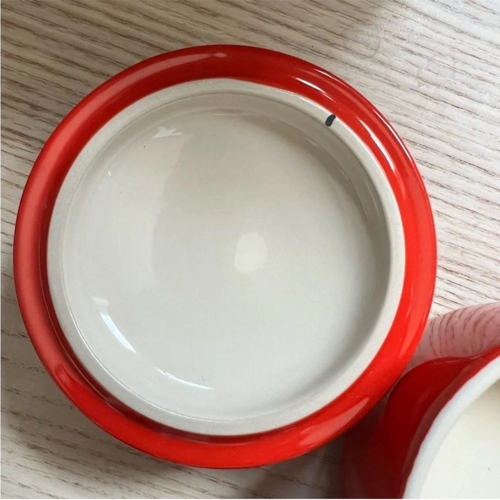 NEW LE CREUSET Red Stoneware Mini Cocotte